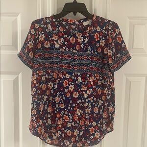 Floral Blue Women's Top
